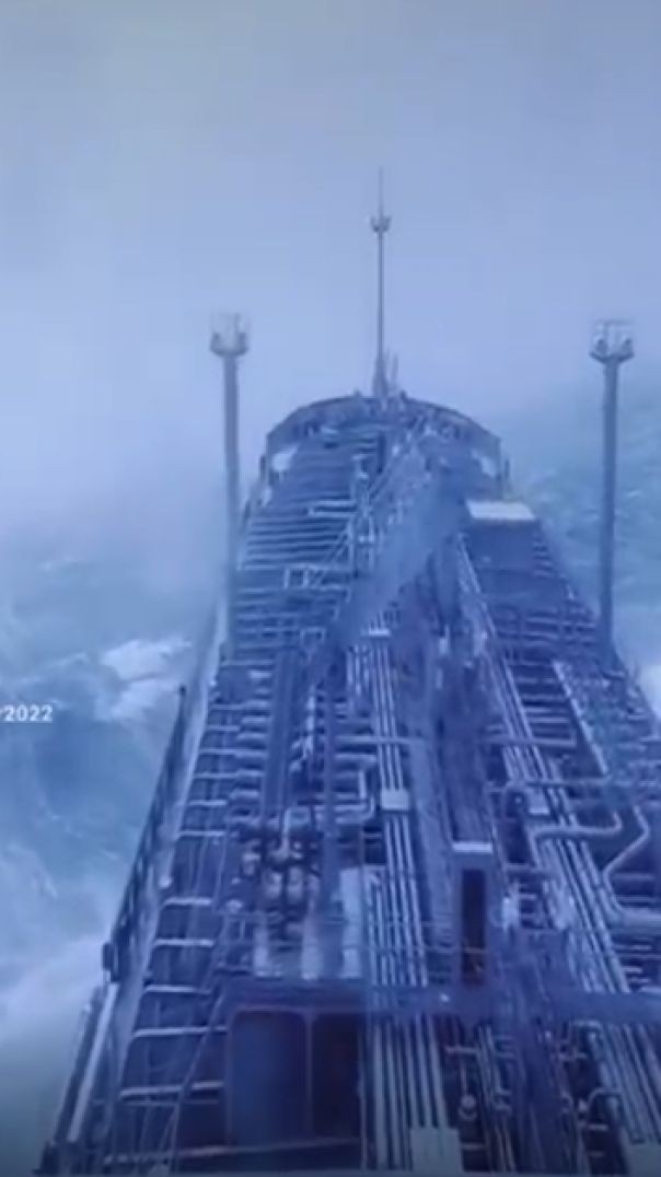Ship in storm