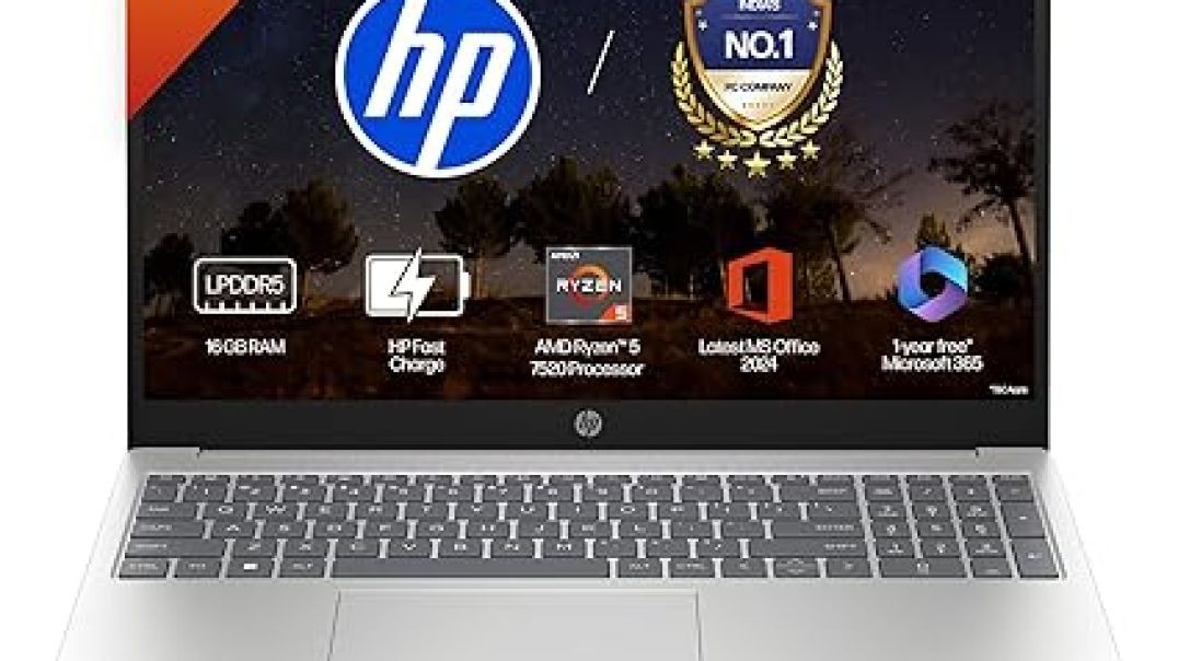 HP 15, AMD Ryzen 5 7520U,(16GB DDR5, 512GB SSD) Laptop
