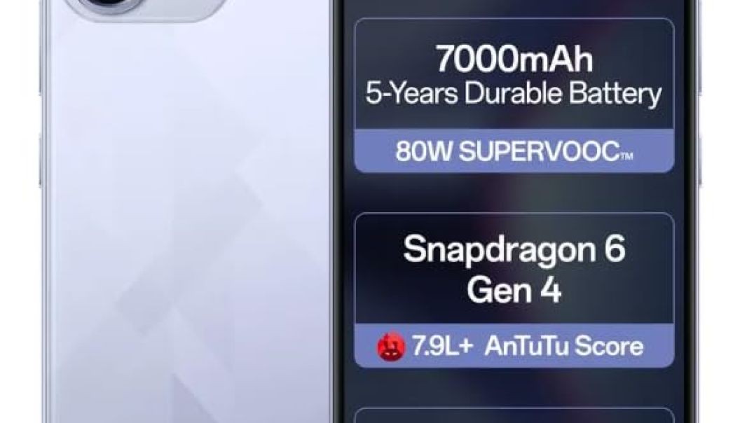 OPPO K13 5G with 7000mAh and 80W SUPERVOOC Charger in-The-Box, ICY Purple (8GB, 128GB)