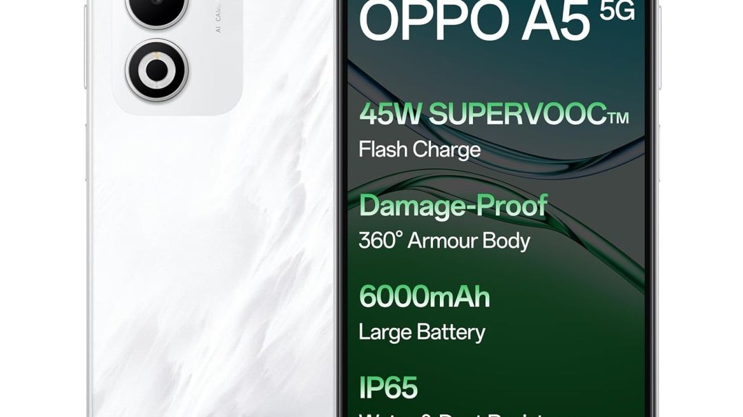 Oppo A5 5G (Mist White, 8GB RAM, 128GB Storage)