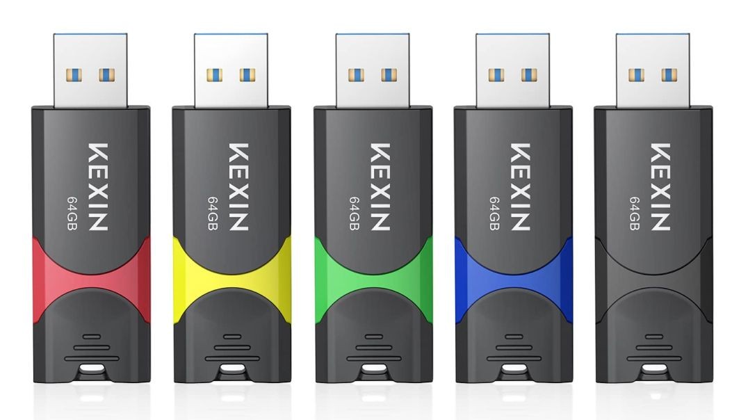 KEXIN Flash Drive 64GB USB 3.0 Flash Drive 110MB/s Thumb Drive 5 Pack Memory Stick USB Drive Data Storage Jump Drive Colorful(64G 5-Pack)