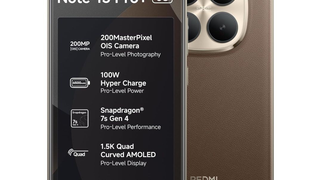 REDMI Note 15 Pro+ 5G (Coffee Mocha, 12GB + 512GB) | 200MasterPixel OIS Camera | Snapdragon 7s Gen 4 | CrystalRes AMOLED | IP69/69K | 6500mAh Si/C Battery | 100W HyperCharge