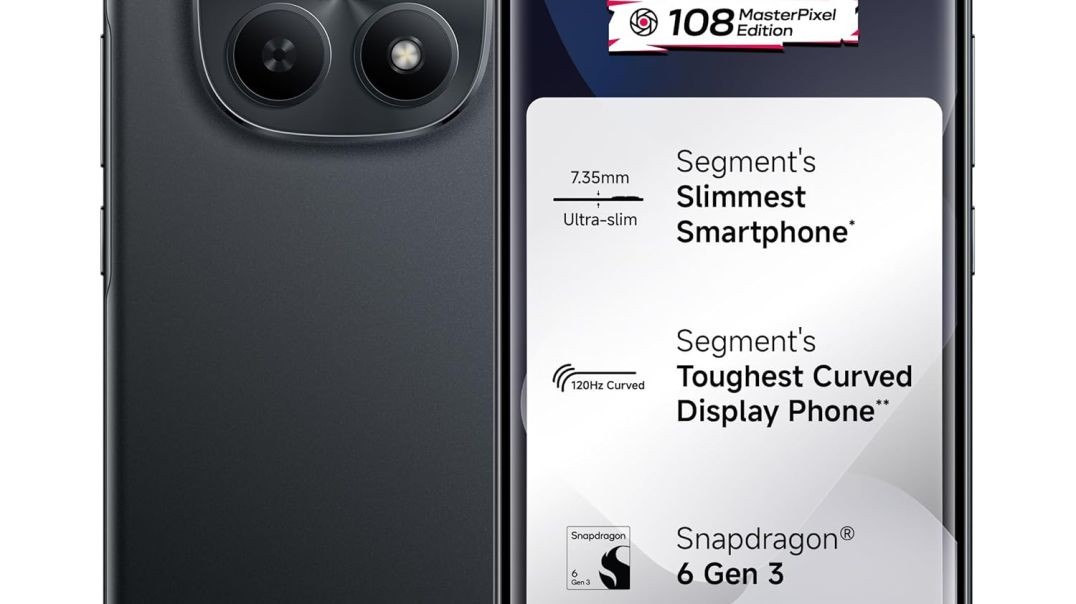 REDMI Note 15 5G (Black, 8GB RAM 128GB Storage) | 108MP OIS Camera | Snapdragon 6 Gen 3 | 17.2cm Tough Curved AMOLED Screen | Segment’s Slimmest Phone | 5520mAh Si/C Battery | 45W Fast Charging