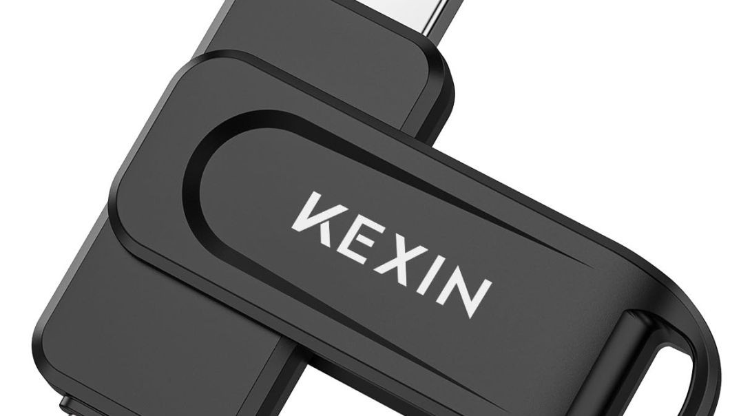 KEXIN 128GB USB C Pen Drive Flash Drive 100MB/s Swivel Dual USB 3.0 USB-A & Type-C Memory Stick for Smartphone Tablet iPhone 15/16 Car Game Console, 128GB Black