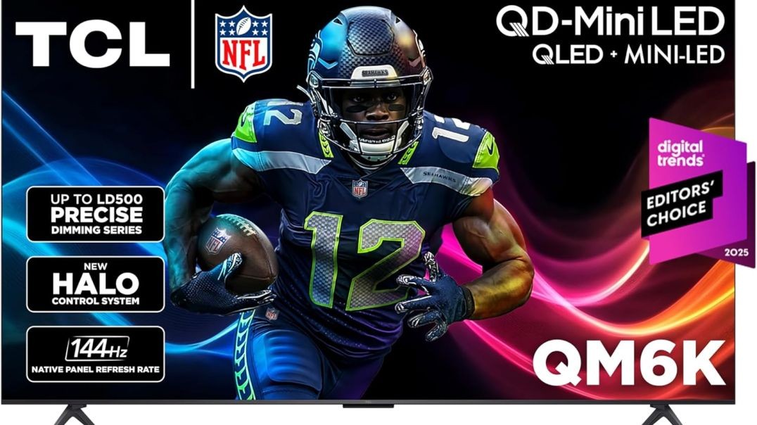 TCL 65 Inch Class QM6K Series | Mini LED QLED 4K HDR | 65QM6K, 2025 Model | 120HZ-144HZ High Brightness Smart TV