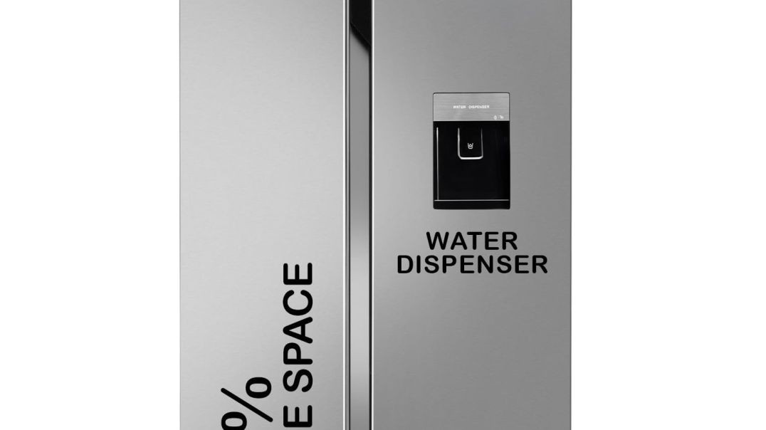 Haier SmartChoice 596L 3Star 2-Door Water Dispenser Side by Side Frost Free Refrigerator|Convertible|Smart Sense AI | Expert Inverter|Digital Display Panel (HRS-682SWDU1, Shiny Silver)