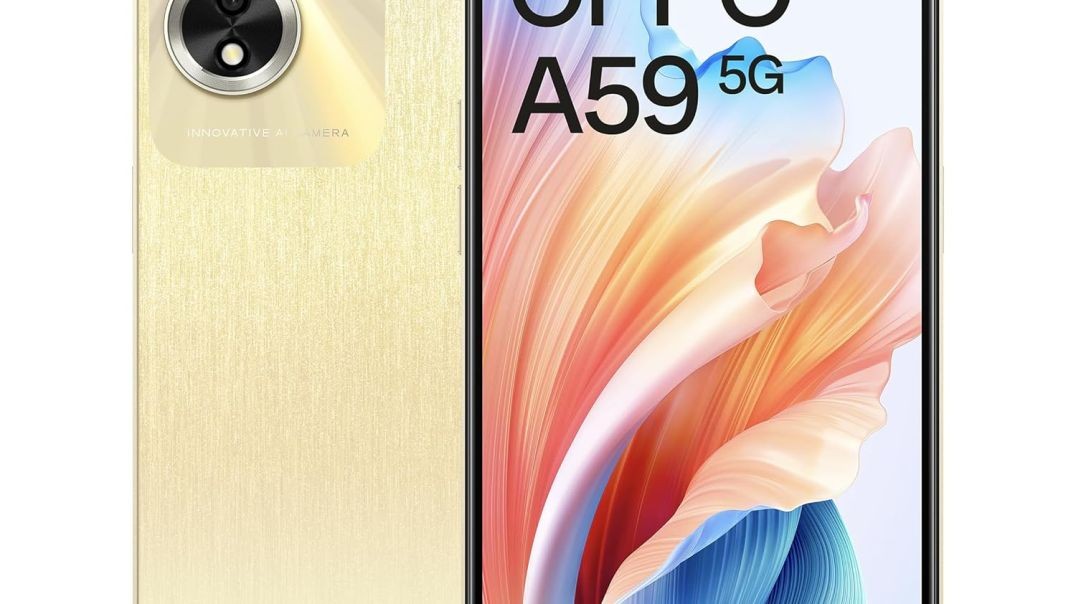 OPPO A59 5G (Silk Gold, 6GB RAM, 128GB Storage) | 5000 mAh Battery with 33W SUPERVOOC Charger | 6.56