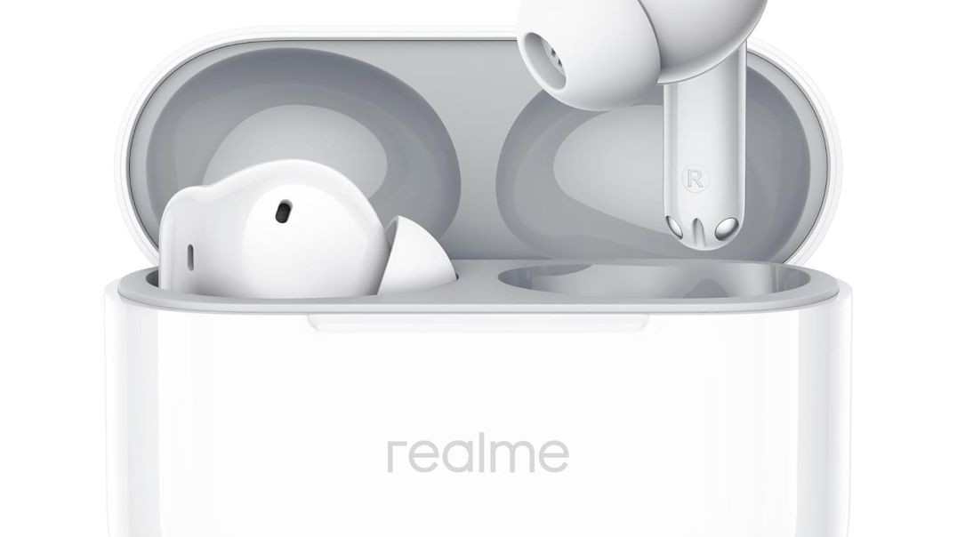 realme Buds T200 True Wireless Earbuds with Hi-Res Audio, 12.4mm Dynamic Bass Drivers, 32 dB ANC, Quad Mic, 45ms Latency, Upto 50 Hrs Playback, Fast Charge, IP55 Rated, BT 5.4 (Snowy White)