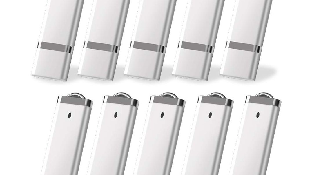 KEXIN 10 Pack 32 GB Flash Drive 32GB USB Flash Drive Thumb Drive USB2.0 Metal Pen Shape Memory Stick Silver 10 Pack