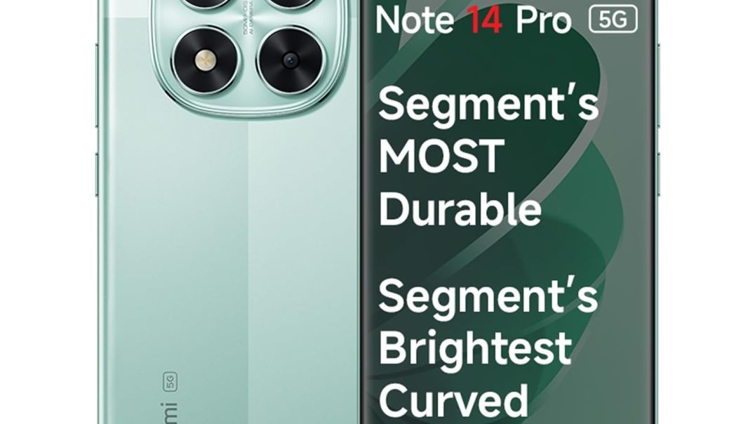 Redmi Note 14 Pro 5G Ivy Green 8GB RAM 128GB Storage |50 MP Sony Camera Setup|Corning Gorilla Glass Victus 2 | 1.5K 3D Curved AMOLED