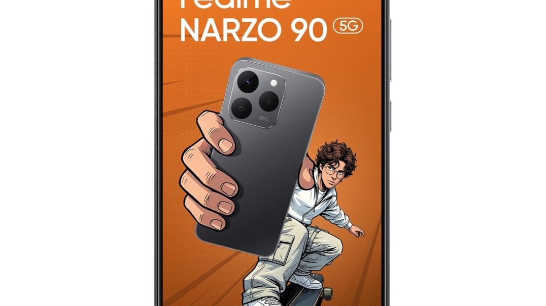 realme NARZO 90 5G (Carbon Black,6GB+128GB) | 7000mAh Biggest Battery | 60W Fastest Charging | 50MP Front & Rear AI Cameras | 4000nits Brightest Display | AI Assist | IP69 Dust & Water Resistance