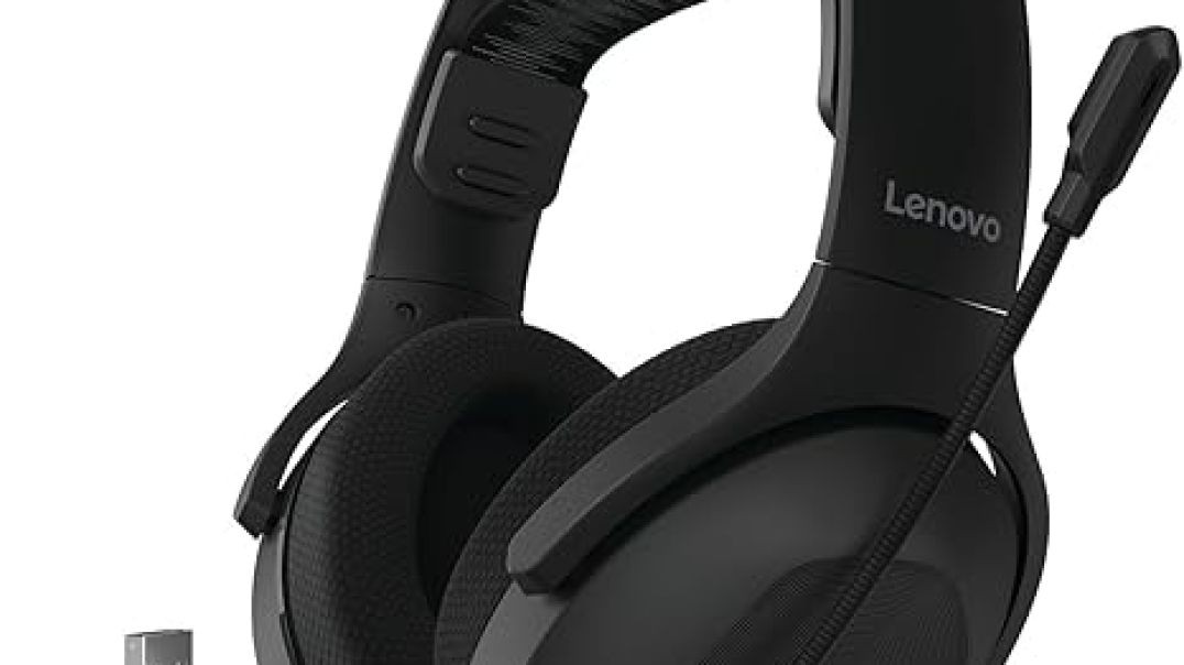 Lenovo Legion H410 Wireless Gaming Headset, Bluetooth or 2.4 GHz USB-A Connection, Lightweight (304 Grams), Adjustable Headband, Flip to Mute Mic, Black