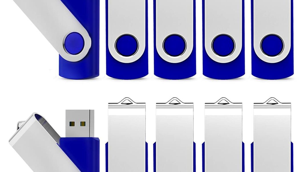 KEXIN 10 Pack 64 GB Flash Drive USB 2.0 Flash Drive 64GB Thumb Drive Jump Drive Memory Stick Data Storage Zip Drive Pen Drives, Blue