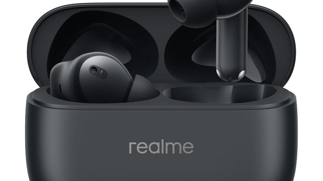 realme Buds T310 True Wireless in-Ear Earbuds with 46dB Hybrid ANC, 360° Spatial Audio, 12.4mm Dynamic Bass Driver, Upto 40Hrs Battery and Fast Charging (Vibrant Black)