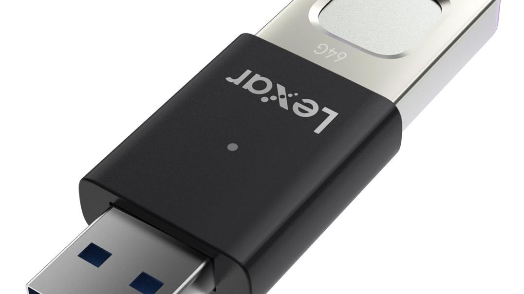 Lexar JumpDrive Fingerprint F35 Pro 64GB USB 3.0 Flash Drive, Up to 300MB/s Read/150MB/s Write, USB Flash Drive, 10 Fingerprint ID Allowed(LJDF35P064G-RNBNG)