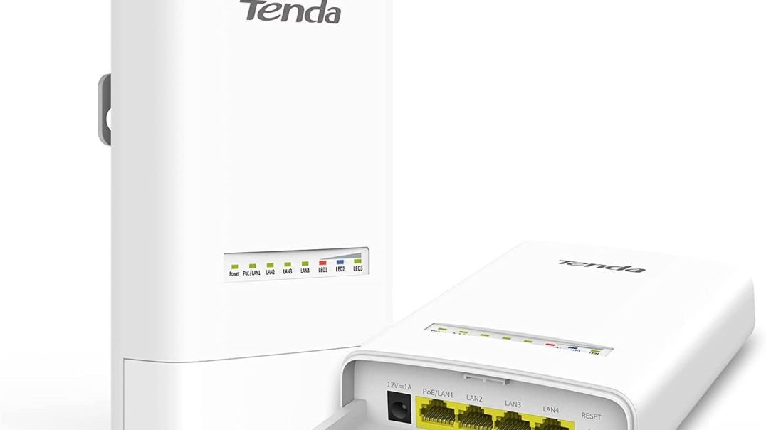 Tenda OS3 5GHz 11AC 867Mbps Long Range Smart Manage Outdoor CPE, 12dBi, 5km+|Point to Point Wireless Bridge| Four Fast Ethernet Ports | IP65 Weatherproof | 6KV Lightning Protection (White)