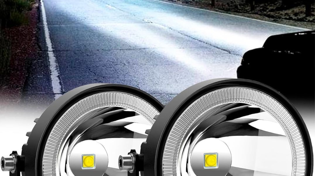 NAOEVO 4 Inch Round LED Pod Lights, 60W 6000LM LED Spot Off Road/Driving/Fog Lights for Truck Car ATV UTV Boat Motorcycle, 2-Pack (White)