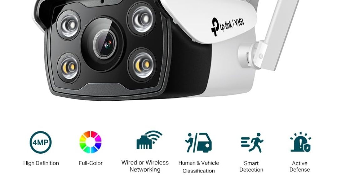 TP-Link VIGI C340-W Wireless Outdoor Wi-Fi Pan Tilt Network Smart Bullet Security Camera | 24 Hour Full-Color CCTV