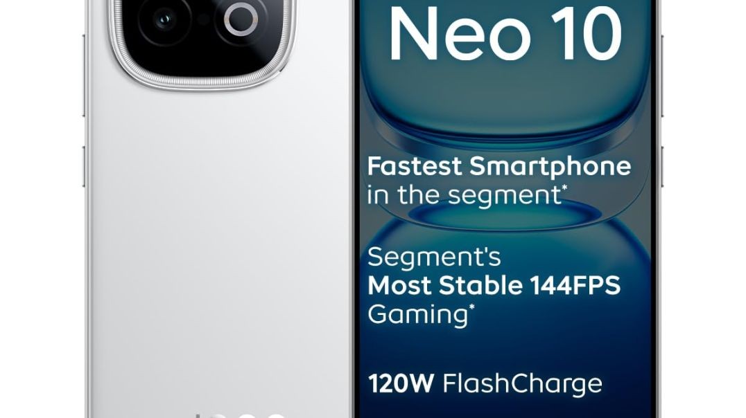 iQOO Neo 10 (Alpine White, 8GB RAM, 256GB Storage) | Segment's Fastest Processor* with Snapdragon 8s Gen 4 & Supercomputing chip Q1 | 120W FlashCharge | Segment's Brightest AMOLED Display