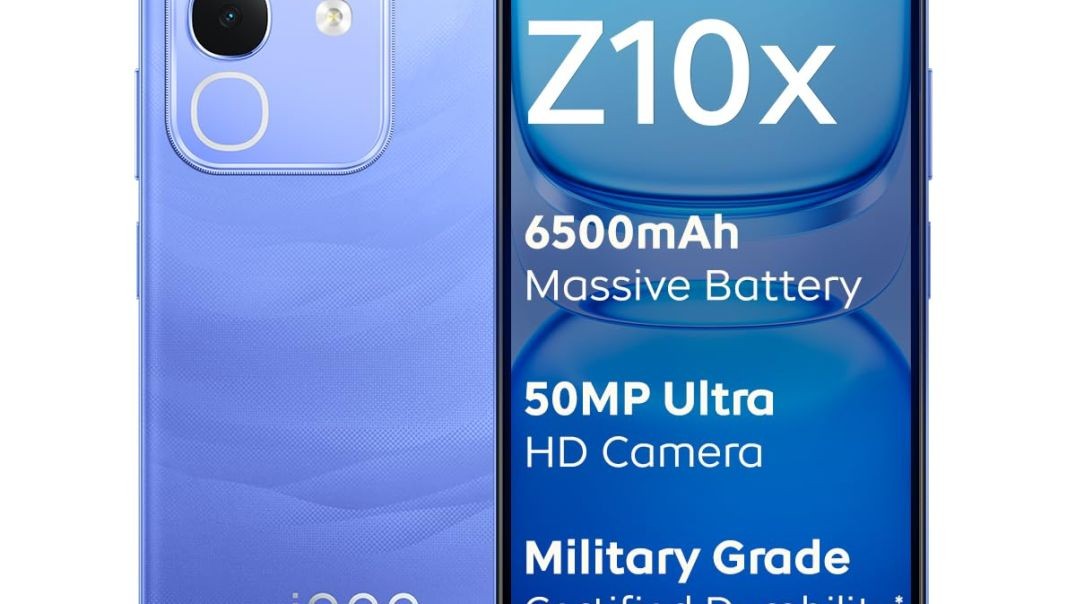 iQOO Z10x 5G (Ultramarine, 8GB RAM, 128GB Storage) | 6500 mAh Large Capacity Battery | Dimensity 7300 Processor | Military-Grade Durability