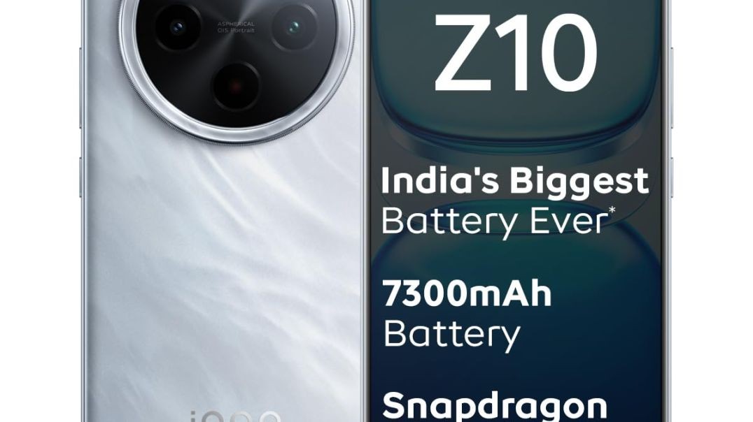 iQOO Z10 5G (Glacier Silver, 8GB RAM, 128GB Stroage) |Biggest Battery Ever 7300 mAh | Snapdragon 7s Gen 3 Processor | Brightest Quad Curved AMOLED Display in The Segment