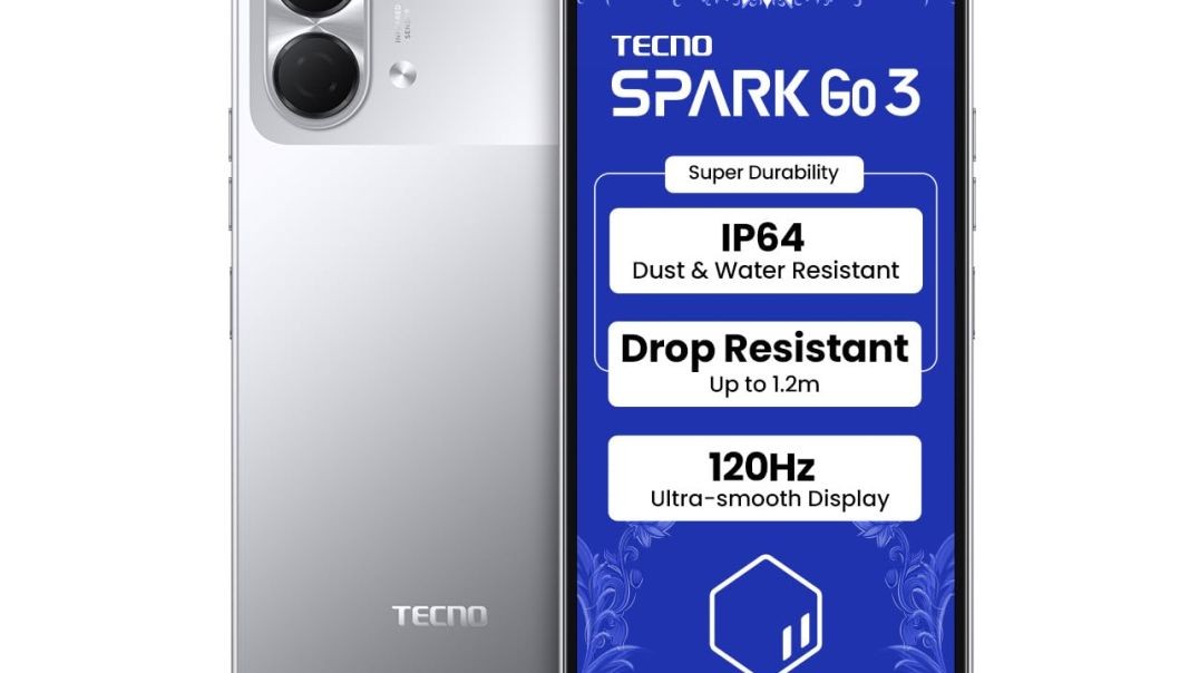Tecno Spark Go 3 (Titanium Grey, 4GB+64GB | Super Durability Drop Resistant & IP64 Rated| Make Calls Without Network* |Ella Al in Your Own Language| Super Smooth 120Hz 6.74